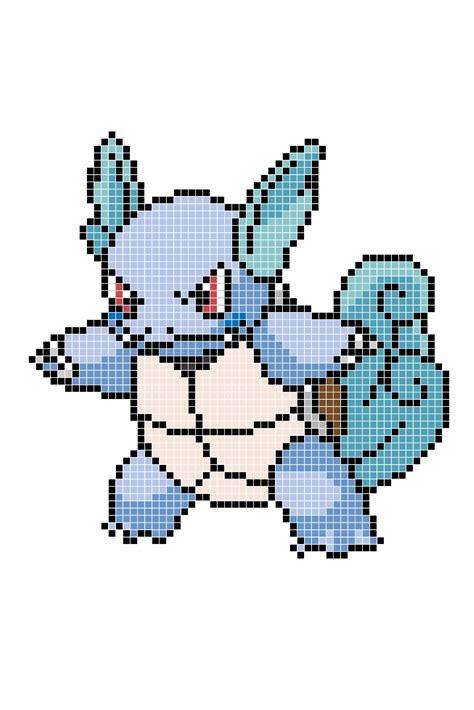 Wartortle Perler Fuse Bead Pixel Pattern Pokemon Bead, Pixel Art Pokemon, Crochet Pokemon ...