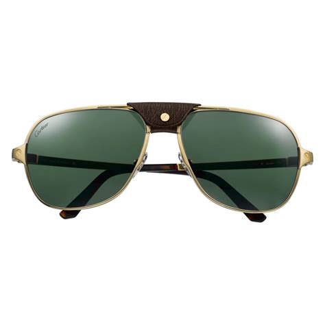 Cartier - Aviator - Metal Champagne Polarized Green - Santos de Cartier ...