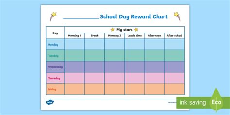 School Day Reward Chart - Reward System - Twinkl