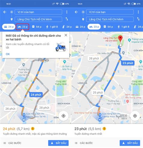 Cách sử dụng Google Maps chỉ đường đi cho xe máy chuẩn nhất