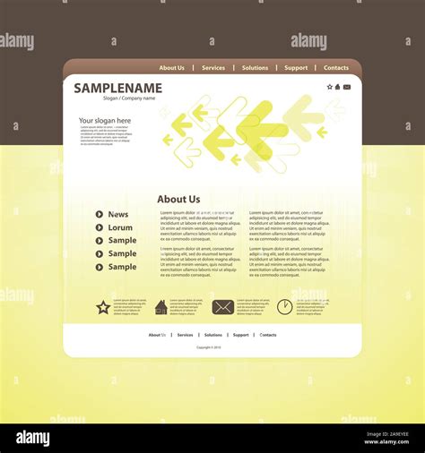 Abstract Brown Business Website Design Template with Arrows in Editable ...