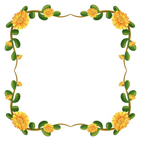 A floral border with yellow flowers 447068 Vector Art at Vecteezy