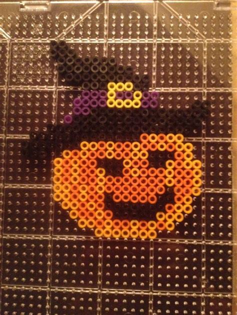 Perler Bead Pumpkin | Perler bead art, Perler beads, Perler bead patterns