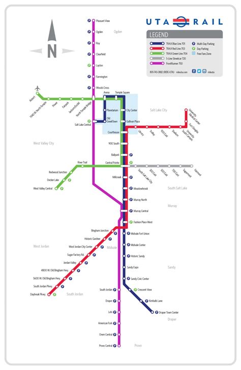 Transit Maps: New Official Map: UTA Rail Services, Salt Lake City, 2015