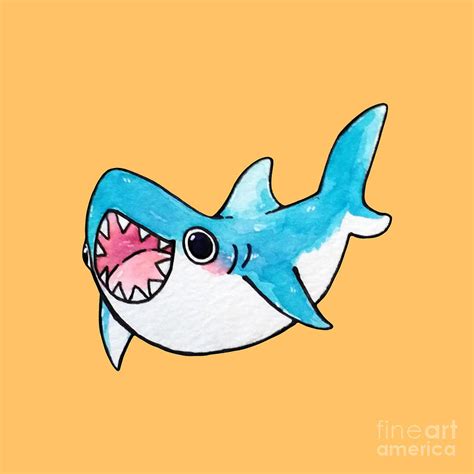 Happy Shark Drawing by Ozy Akarsana Hidayat - Pixels