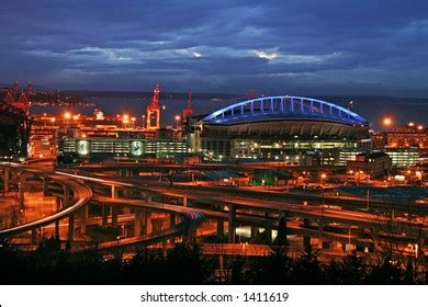 Night View Famous Seattle Stadium Stock Photo 1411619 | Shutterstock