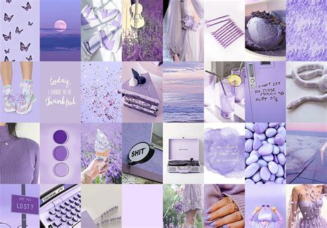 LAVENDER Wall Collage Kit Soft Purple Aesthetic Collage Kit | Etsy