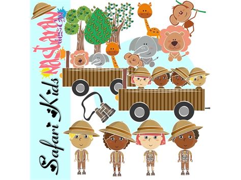 Safari Kids Clip art | Teaching Resources