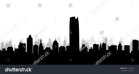 Oklahoma City Skyline Vector Stock Vector (Royalty Free) 377506798