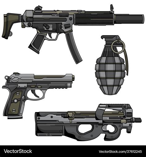 Modern machine gun Royalty Free Vector Image - VectorStock