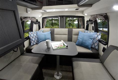 Rear sitting area in the Roadtrek Ranger RT with new Ebony interior Class B Rv, Roadtrek, Bus ...