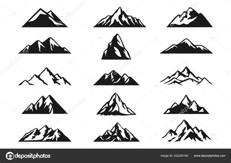 Hill Collection Set Clip Art Design Illustrator Vector Hill Mountain ...