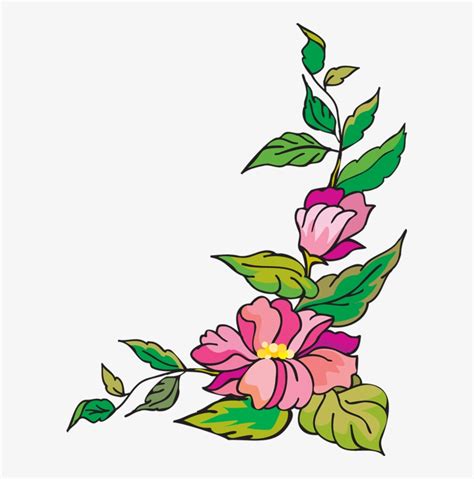 Rose Clipart - Flower Corner Border Clip Art Transparent PNG - 589x750 ...