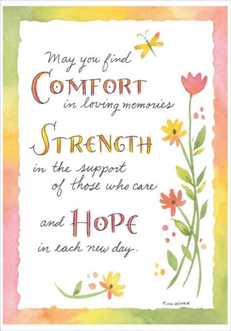 Comfort, Strength, Hope, Sympathy Card-SU215 | Sympathy card sayings ...