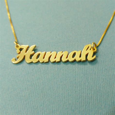 Gold Name Necklace gold Hannah necklace personalize necklace