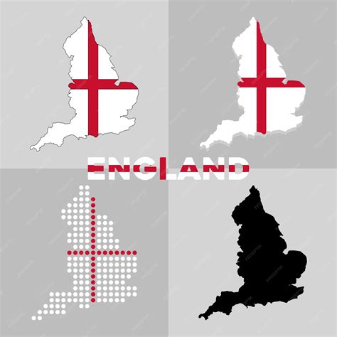 Premium Vector | Map of England. Outline map and flag of the country of ...