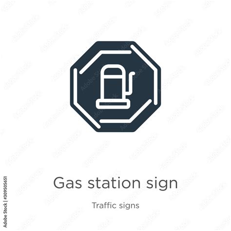 Gas station sign icon vector. Trendy flat gas station sign icon from ...