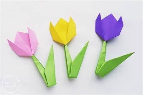 How to Make Origami Flowers - Step by Step Origami Tulip Instructions | Mombrite