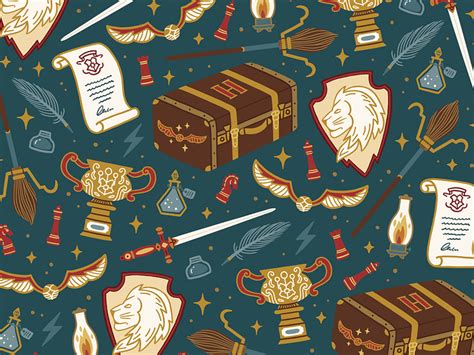 Gryffindor inspired pattern by Carole Chevalier on Dribbble