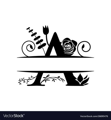 Decorative monogram split letter graphic design Vector Image