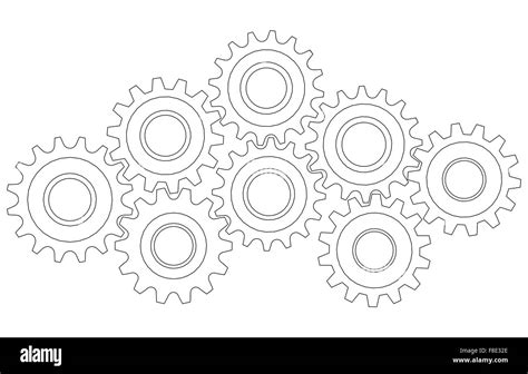 Vector Cog wheel gear mechanism close-up. White background Stock Vector Image & Art - Alamy