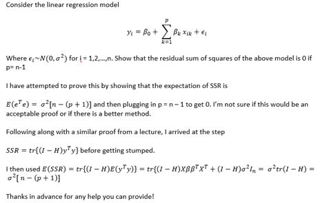 self study - regression sum of squares in multiple linear regression ...