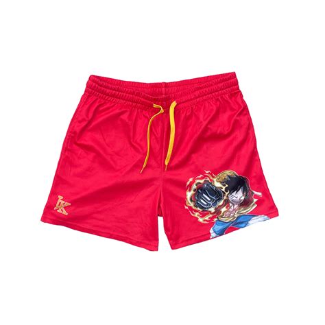 Luffy Shorts - Red | Anime Swim Trunks Store