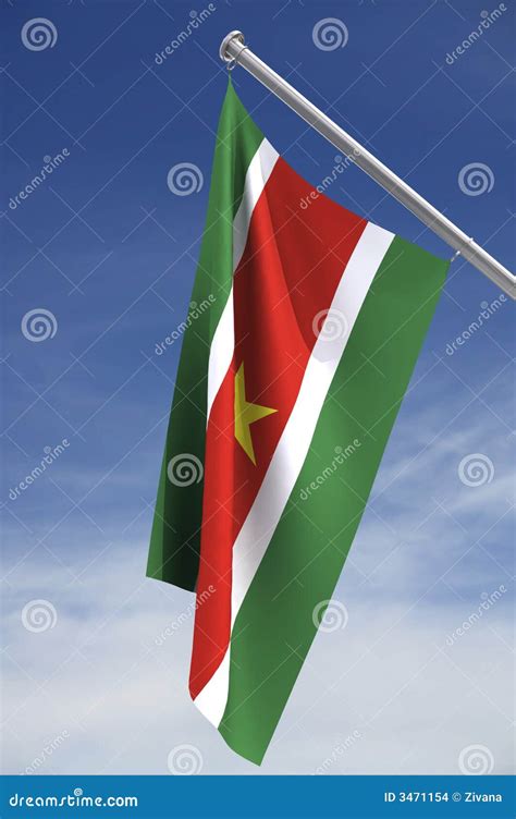 Nationale Vlag Van Suriname Stock Illustratie - Illustration of ster ...