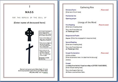 Catholic Funeral Mass Template | HQ Template Documents