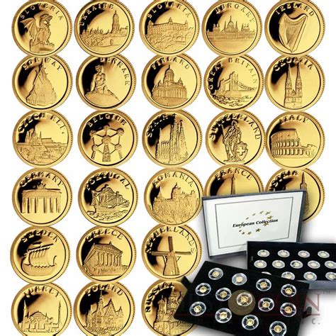 Liberia EUROPEAN COLLECTION series Gold coin set $312 Proof 2008