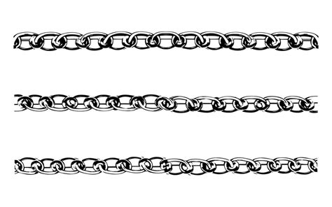 Set collection of metal chains silver. Black and white chain vector isolated on white 24642801 ...