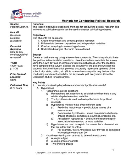 Methods for Conducting Political Research