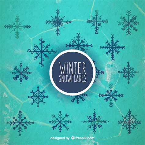 Premium Vector | Hand painted winter snowflakes