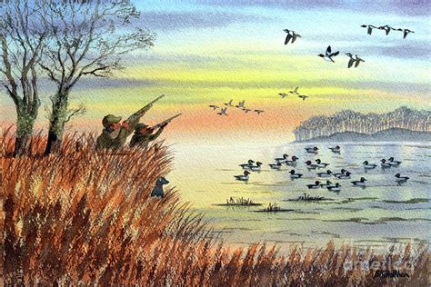 Duck Hunting With Dad For Goldeneye Painting by Bill Holkham - Pixels