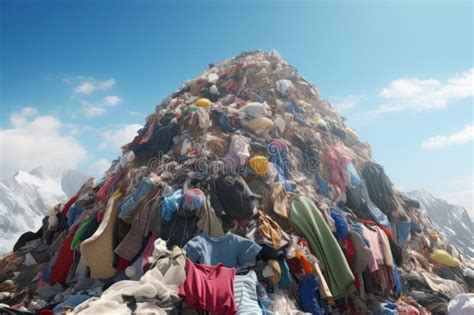 Huge Piles of Unnecessary Clothes in the Landfill. the Problem of Overproduction Stock Image ...