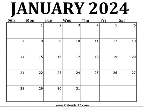 Printable Calendar 2024 January Free - Abby Linnea