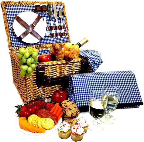 CALIFORNIA PICNIC Picnic Basket Set - 2 Person Picnic Hamper Set - Picnic Tote, Waterproof ...