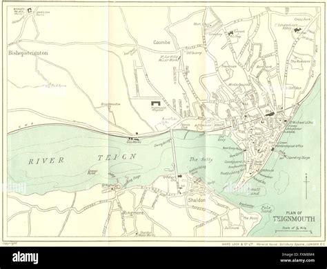 DEVON: Plan of Teignmouth, 1929 vintage map Stock Photo - Alamy