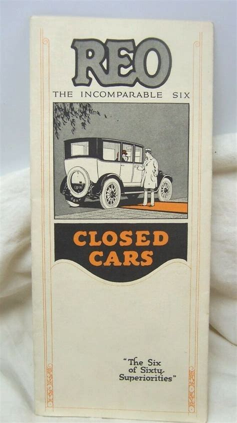 1920's REO Motor Car Co. REO Six Automobile Sales Brochure Rare! | Cars ...