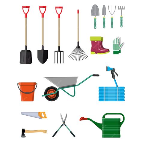 Premium Vector | Gardening tools set. Equipment for garden