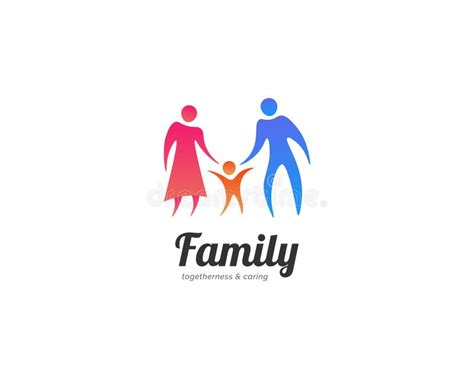 Colorful Family Logo. Happy Parents and Child Logo Design Stock Vector ...