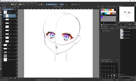 anime girl eyes coloring practice : r/krita