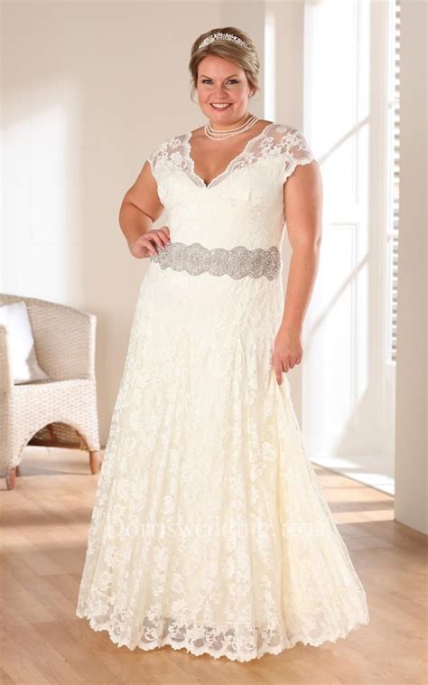 #Dorris Wedding - #Dorris Wedding A-Line Floor-Length V-Neck Cap Lace ...