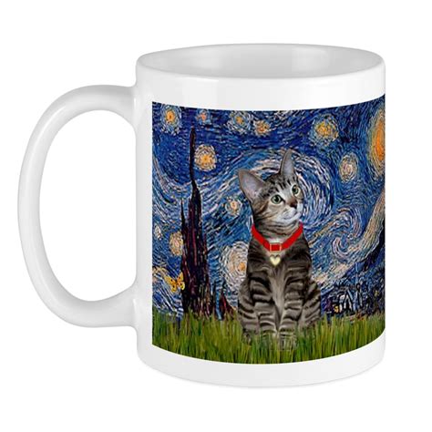 CafePress - Starry Night / Tiger Cat Mug - Unique Coffee Mug, Coffee ...