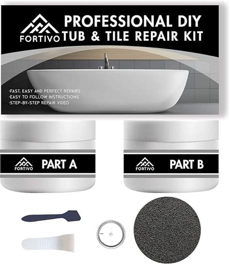 Tub Repair Kit White for Acrylic, Porcelain, Enamel and Fiberglass Tub Repair Kit for Sink ...