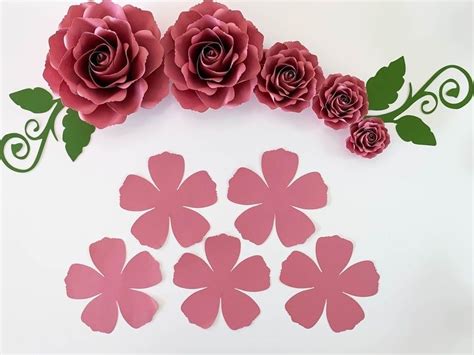 Paper Flowers PDF Tiny Rose 12 Printable Paper Flower Templates Multiple Sizes Trace and Cut ...