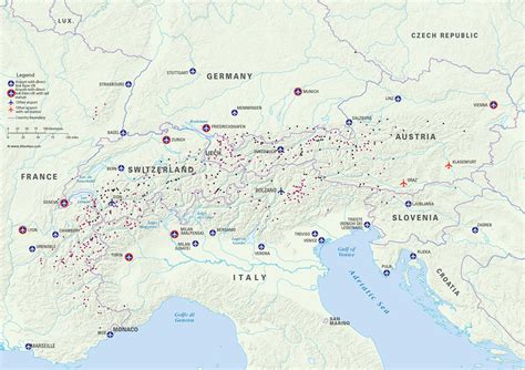 Carte de l'autriche stations de ski les aéroports - Carte des stations ...