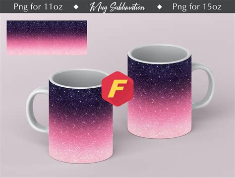 Free Ombre glitter Mug Sublimation Template - Mug Sublimation Designs ...