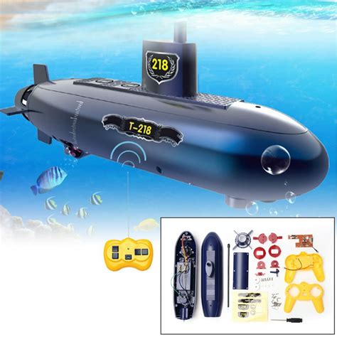 Mini DIY RC Boat RC Submarine 6 Channels Remote Control Under Water Ship Model Education ...