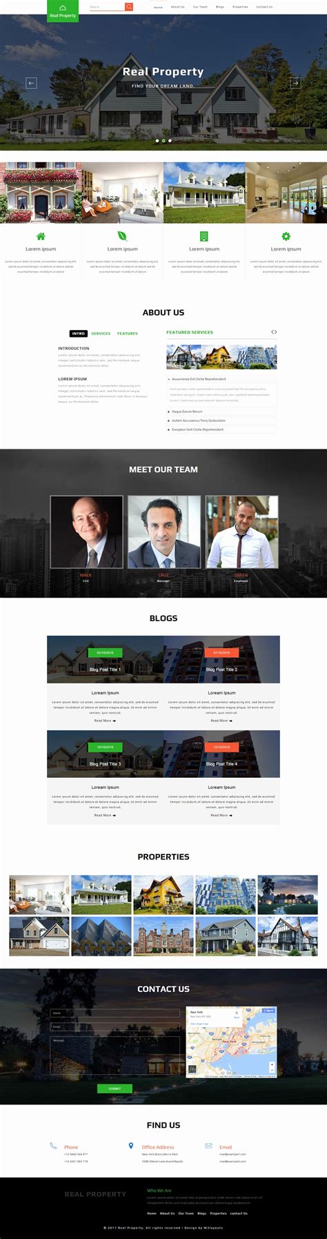 Bootstrap Real Estate Template | Letter Example Template